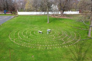 Aerial photograph of the Trinity Labyrinth