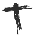 A smudged cross that looks like it is drawn with ashes.