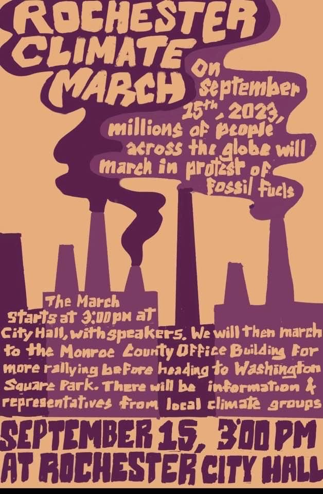 Flyer for Rochester Climate March