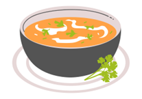 Illustration of a bowl of soup.